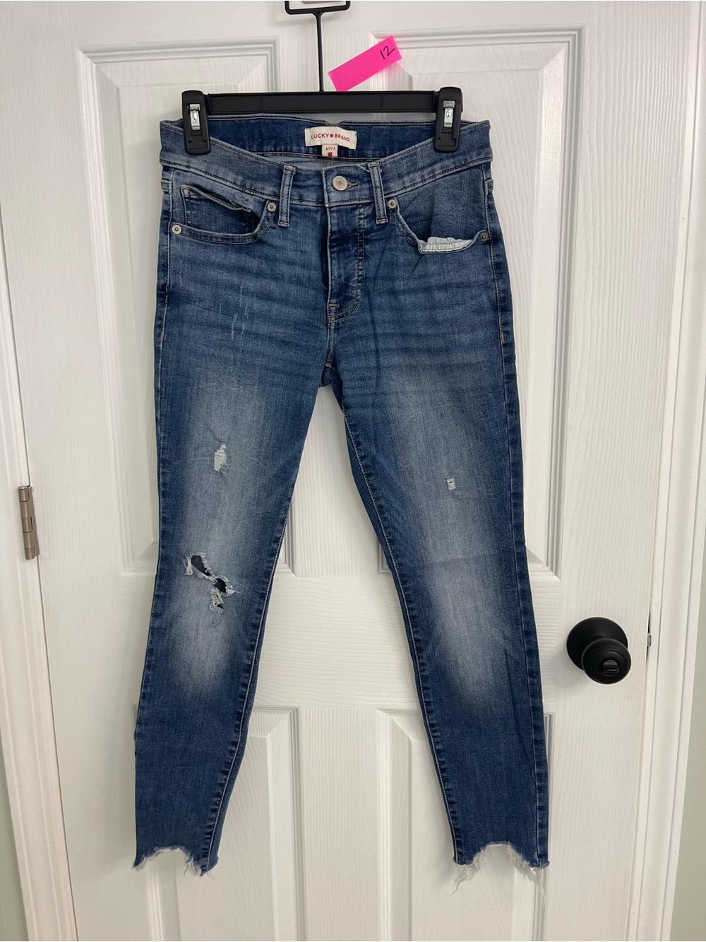 Lucky Brand Women's Ankle Distressed Blue Cropped Jeans